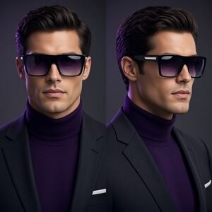 Oversized Square Sunglasses Black Fashion Flat Top Shades Luxury Trendy Men 2026